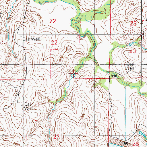 Topographic Map of Sandstone Creek Site 8 Dam, OK