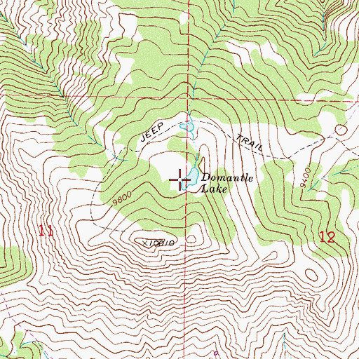 Topographic Map of Domantle Lake, CO