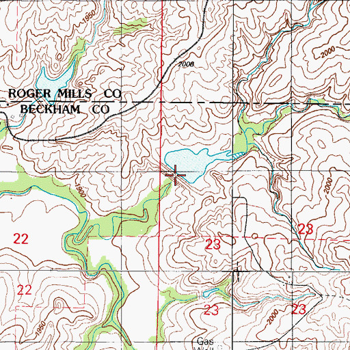 Topographic Map of Sandstone Creek Site 4 Reservoir, OK