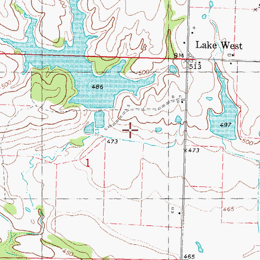 Topographic Map of Oknoname 013006 Dam, OK
