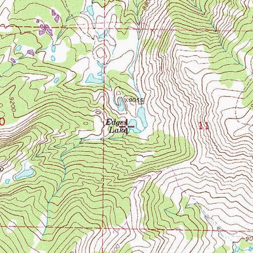 Topographic Map of Edges Lake, CO