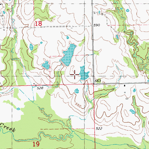 Topographic Map of Garner Lake Dam, OK