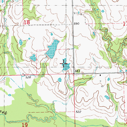Topographic Map of Garner Lake, OK