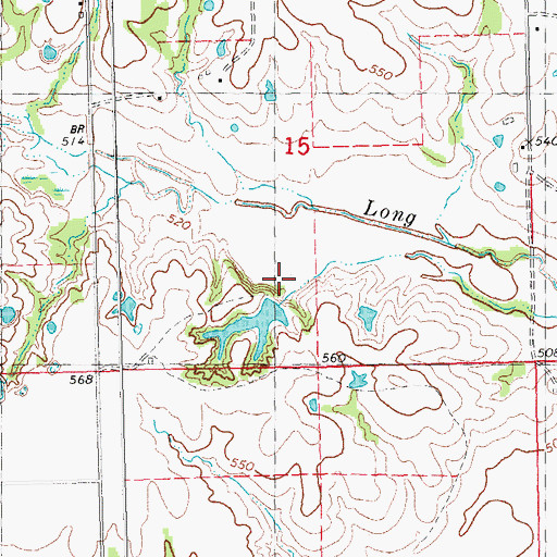 Topographic Map of Mitchell Lake Dam, OK