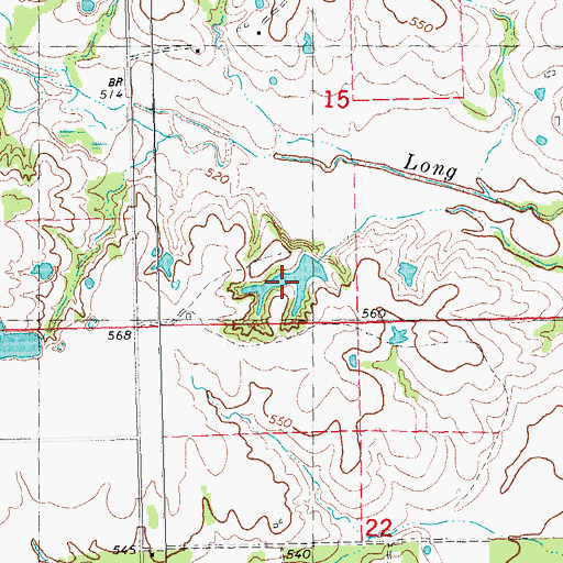 Topographic Map of Mitchell Lake, OK