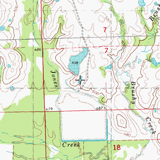 Topographic Map of Shellenberger Lake Dam, OK