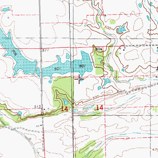Topographic Map of Carman Lake Number 2, OK