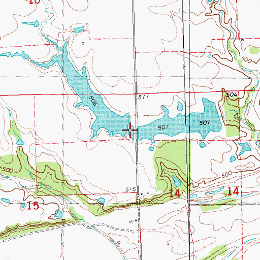 Topographic Map of Carmen Lake Number 1, OK