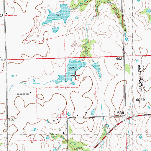 Topographic Map of Musgrove Lake Dam, OK