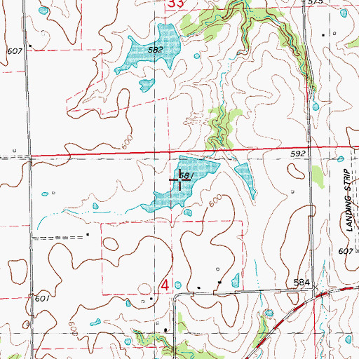 Topographic Map of Musgrove Lake, OK