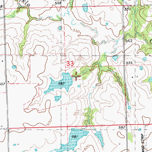 Topographic Map of Dunegan Lake Dam, OK