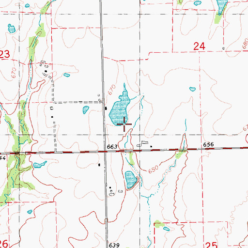 Topographic Map of Shepard Lake Dam, OK