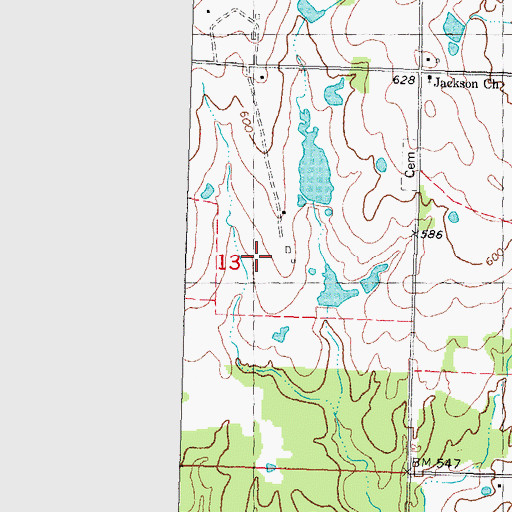 Topographic Map of Oknoname 013005 Dam, OK