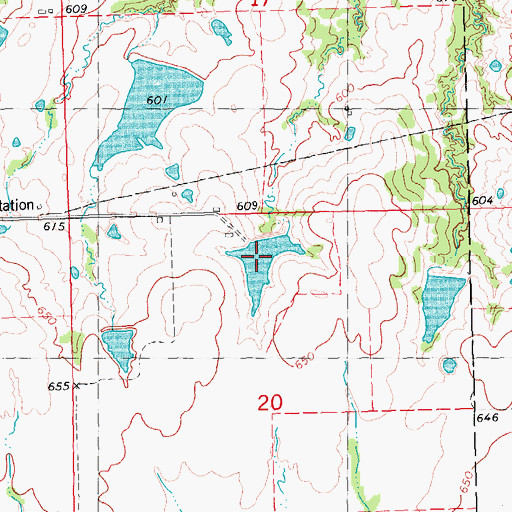 Topographic Map of Farrell Lake, OK