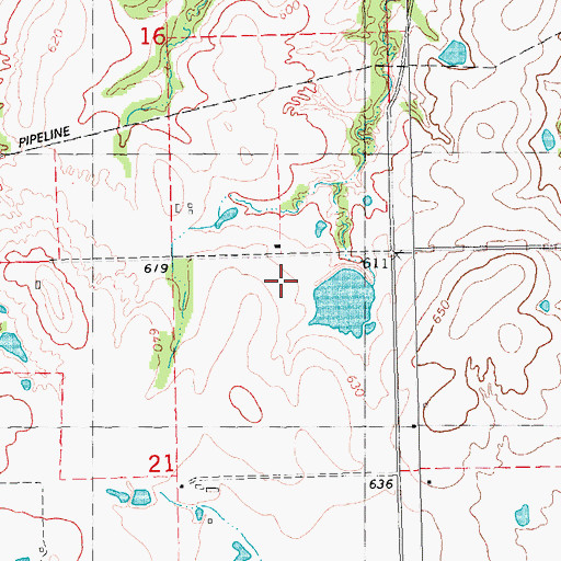 Topographic Map of Casteel Lake Dam, OK