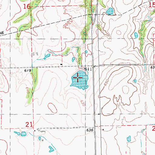 Topographic Map of Casteel Lake, OK
