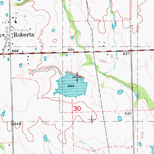 Topographic Map of Anderson Lake Dam, OK