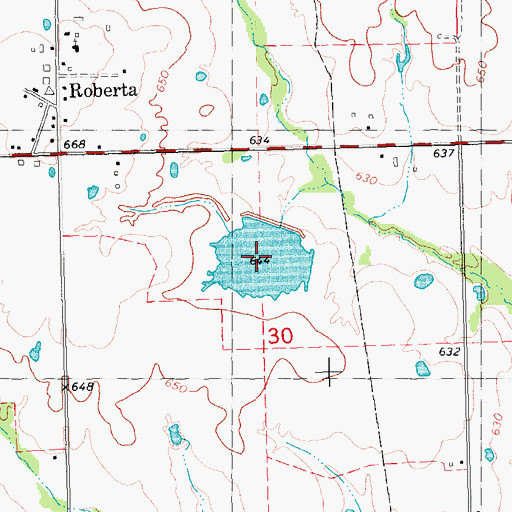 Topographic Map of Anderson Lake, OK