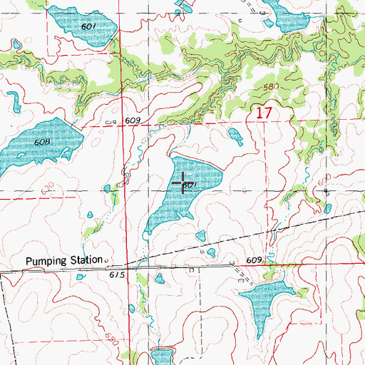 Topographic Map of Isom 3 Lake, OK
