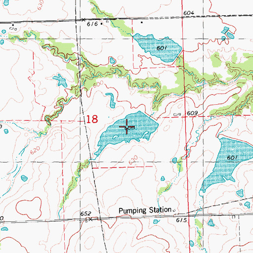 Topographic Map of Isom I Lake, OK