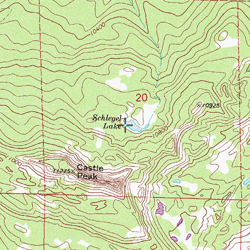 Topographic Map of Schlegel Lake, CO