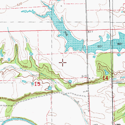 Topographic Map of Oknoname 013001 Reservoir, OK