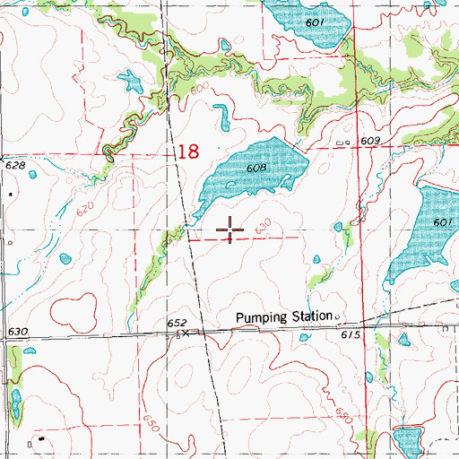 Topographic Map of Oknoname 013022 Reservoir, OK