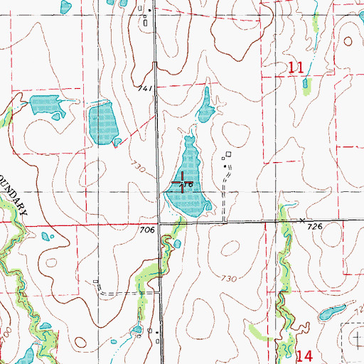 Topographic Map of Harris Lake, OK