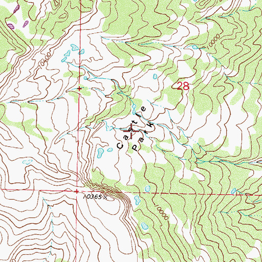 Topographic Map of Castle Park, CO