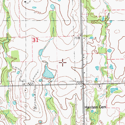 Topographic Map of Oknoname 013003 Reservoir, OK