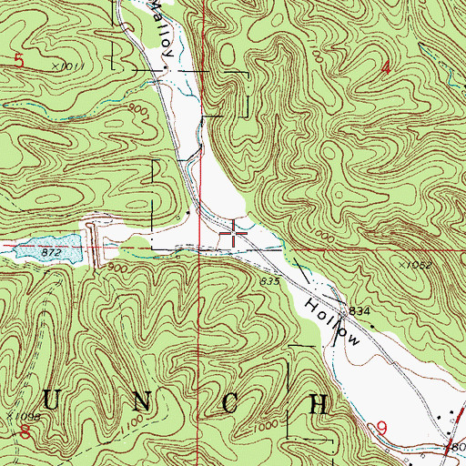 Topographic Map of Sallisaw Creek Site 14 Reservoir, OK