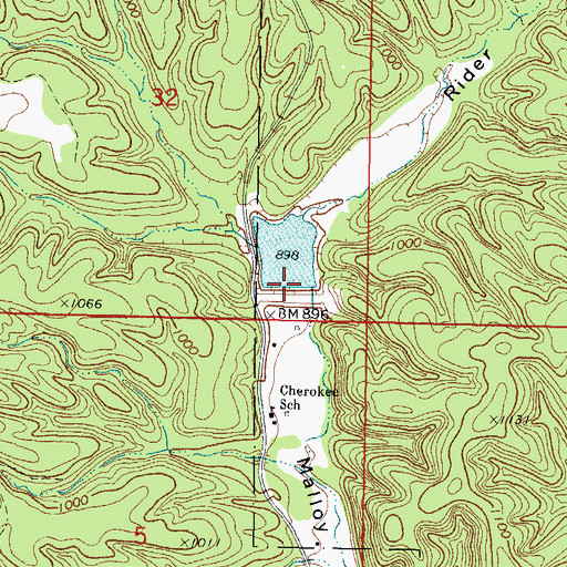 Topographic Map of Sallisaw Creek Site 15 Dam, OK