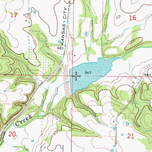 Topographic Map of Sallisaw Creek Site 19 Dam, OK