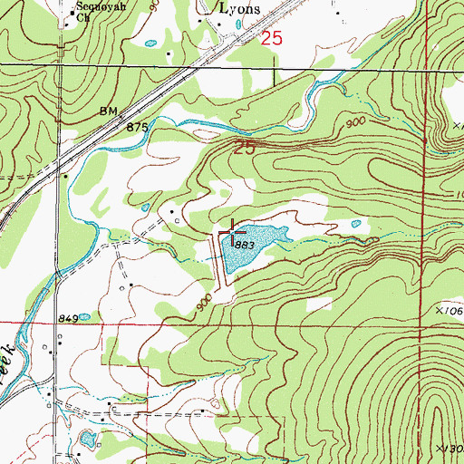 Topographic Map of Sallisaw Creek Site 21 Dam, OK