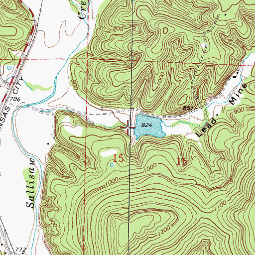 Topographic Map of Sallisaw Creek Site 23 Dam, OK