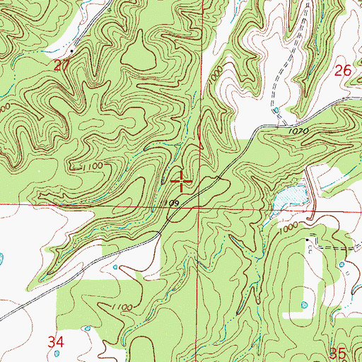 Topographic Map of Scraper Hollow Creek Site 1 Dam, OK