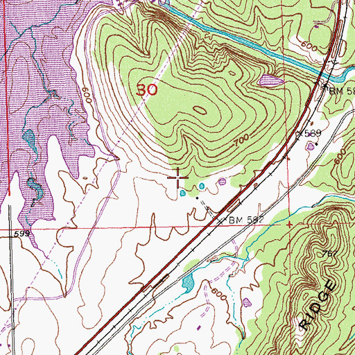 Topographic Map of Atoka Reservoir Dam, OK