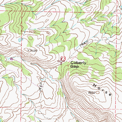 Topographic Map of Coberly Gap, CO