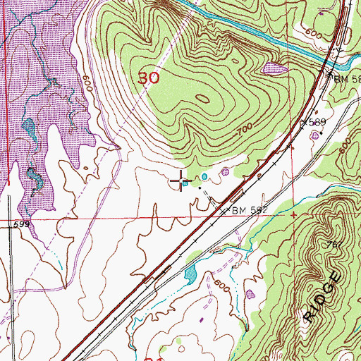 Topographic Map of Atoka Reservoir, OK