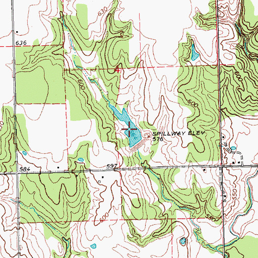 Topographic Map of Caney Creek Site 14 Reservoir, OK