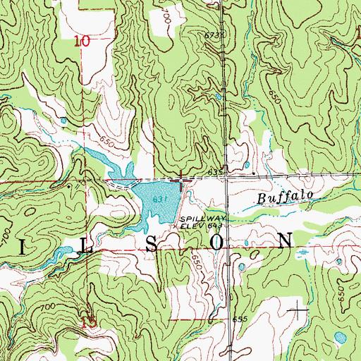 Topographic Map of Caney Creek Site 11 Dam, OK