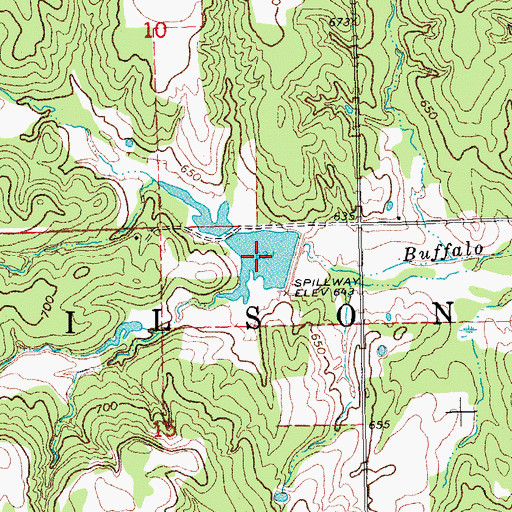 Topographic Map of Caney Creek Site 11 Reservoir, OK