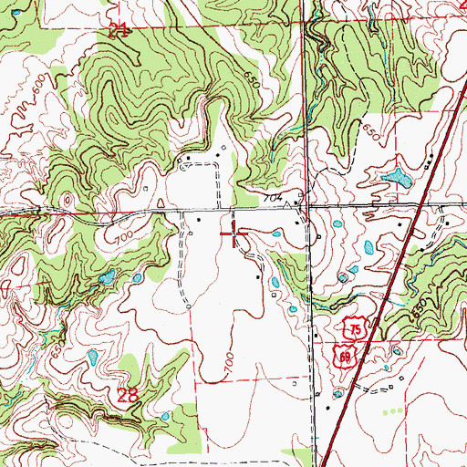 Topographic Map of Caney Creek Site 6 Dam, OK