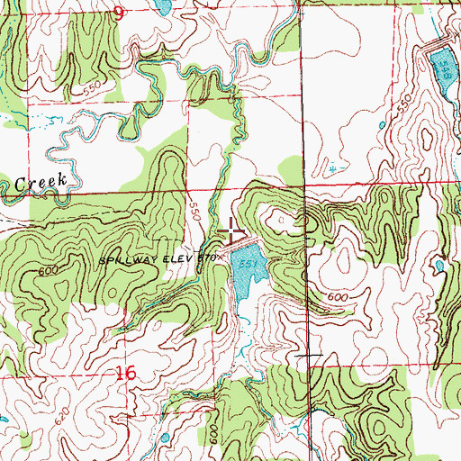 Topographic Map of Caney Creek Site 3 Dam, OK