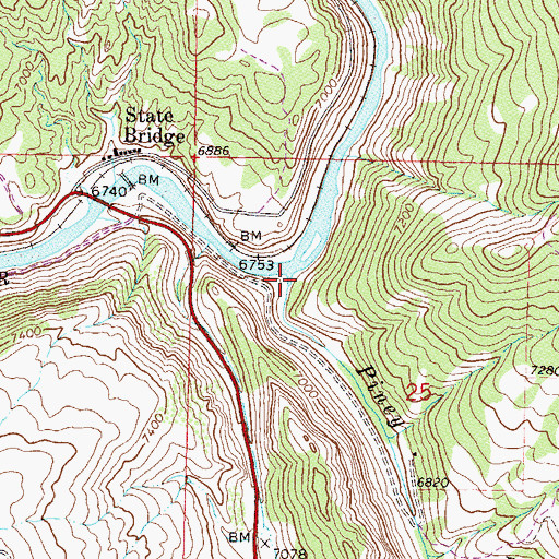 Topographic Map of Piney River, CO