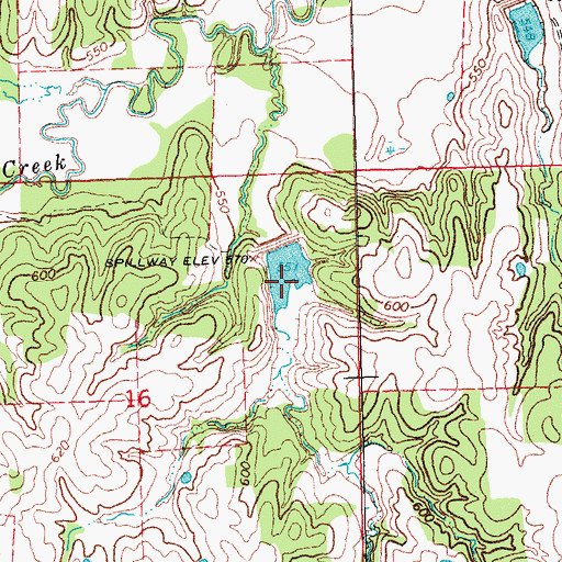 Topographic Map of Caney Creek Site 3 Reservoir, OK