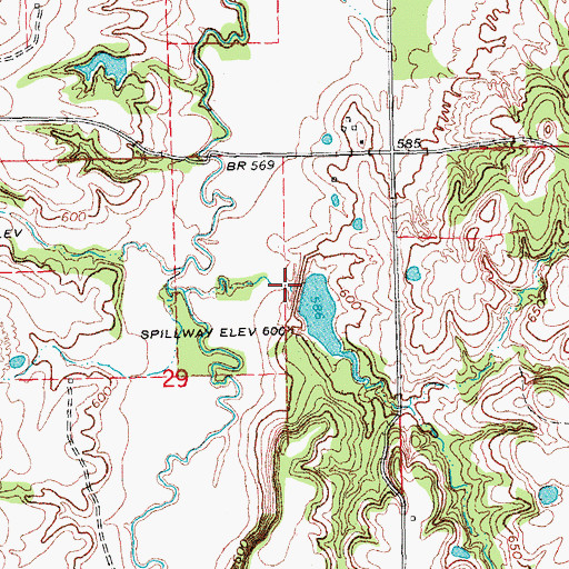 Topographic Map of Caney Creek Site 4 Dam, OK