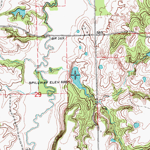 Topographic Map of Caney Creek Site 4 Reservoir, OK