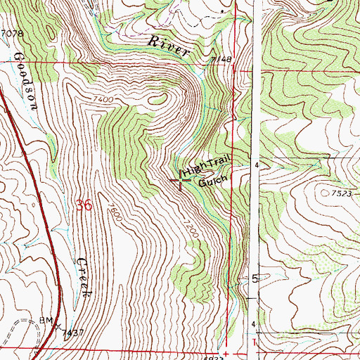 Topographic Map of High Trail Gulch, CO