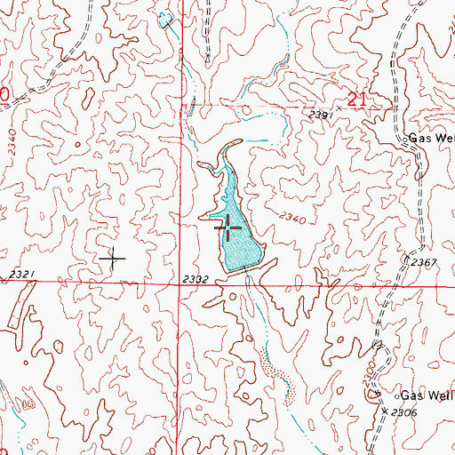Topographic Map of Barby Number 18 Reservoir, OK